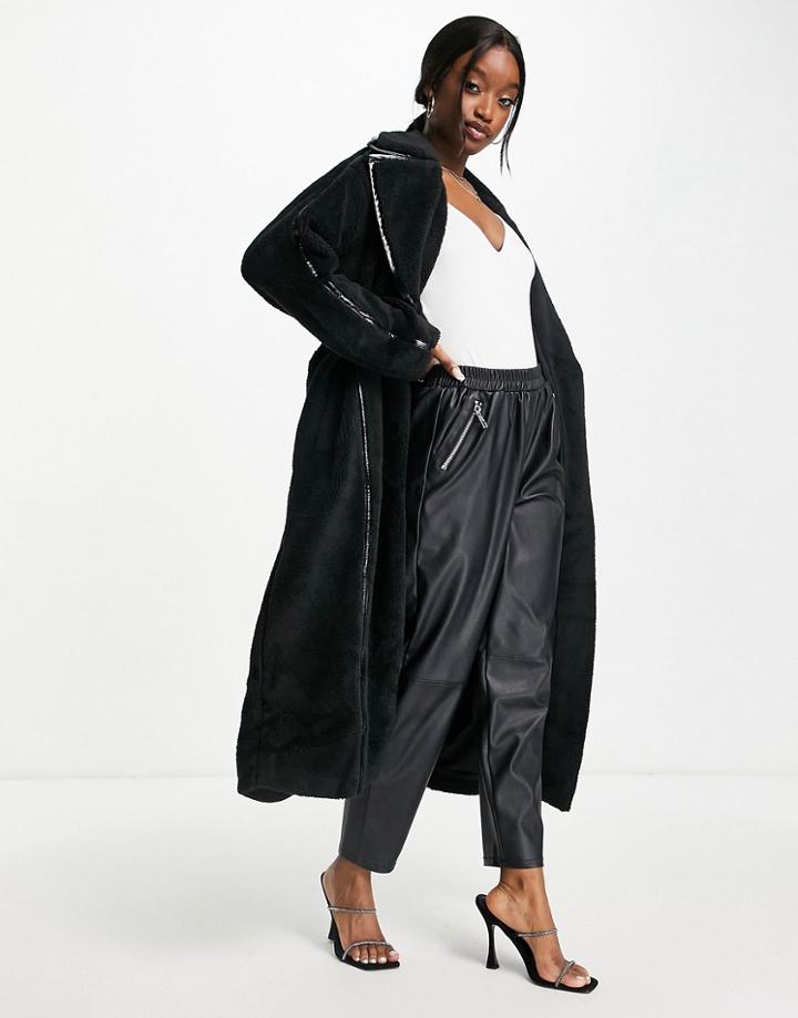 4th & Reckless Bonded Shearling Coat In Black