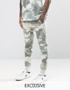 Other Uk Skinny Camo Joggers With Drop Crotch - Blue