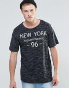 Brave Soul New York Print T-shirt - Black