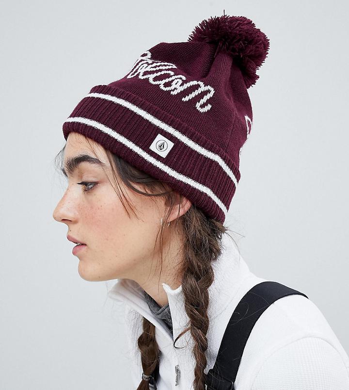 Volcom Script Beanie In Red - Red