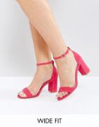 Faith Wide Fit Pink Heeled Sandals - Pink