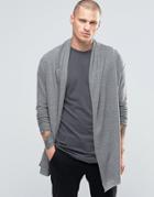 Religion Open Long Sleeve Drape T-shirt - Gray