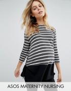 Asos Maternity Nursing Stripe Sweatshirt - Multi