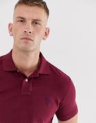 Polo Ralph Lauren Pique Polo Custom Regular Fit Player Logo In Burgundy-red