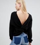 Asos Tall Sweater With Twist Back - Black