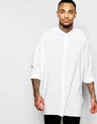 Asos Oversized Shirt With Dropped Shoulder In White - White