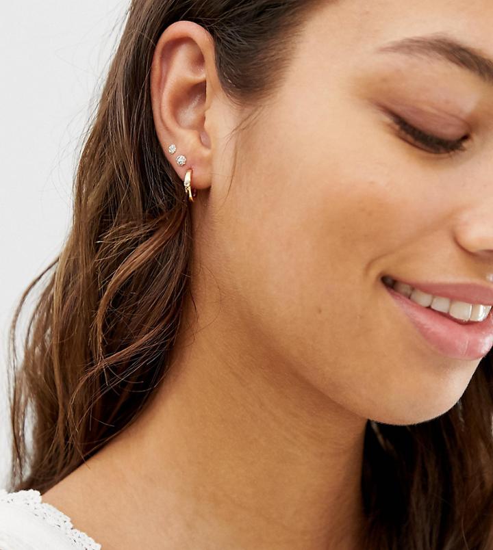 Galleria Armadoro Gold Plated Opal Dot Huggie Hoop Single Earring - Gold