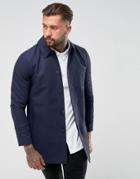 Asos Shower Resistant Single Breasted Trench In Navy - Navy