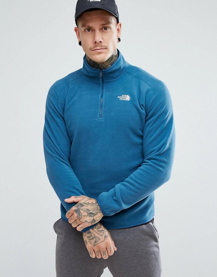 The North Face Glacier 1/4 Zip Fleece In Blue - Blue