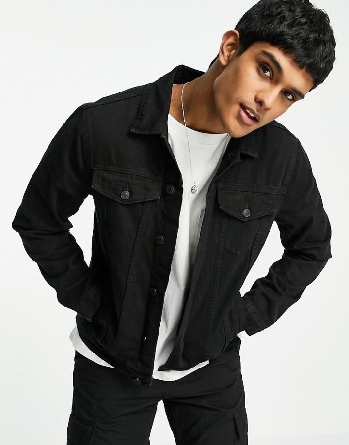 New Look Denim Jacket In Black