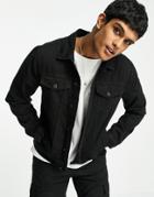 New Look Denim Jacket In Black