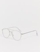 Jeepers Peepers Aviator Glasses With Clear Lens - Clear