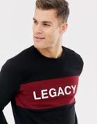 Burton Menswear Sweatshirt With Legacy Motif In Black - Black