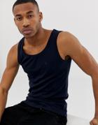 French Connection Logo Lounge Tank-blue