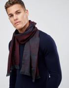 Emporio Armani Wool Embroidered Contrast Logo Scarf In Gray - Gray