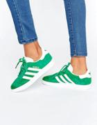 Adidas Originals Forest Green Suede Gazelle Sneakers - Green