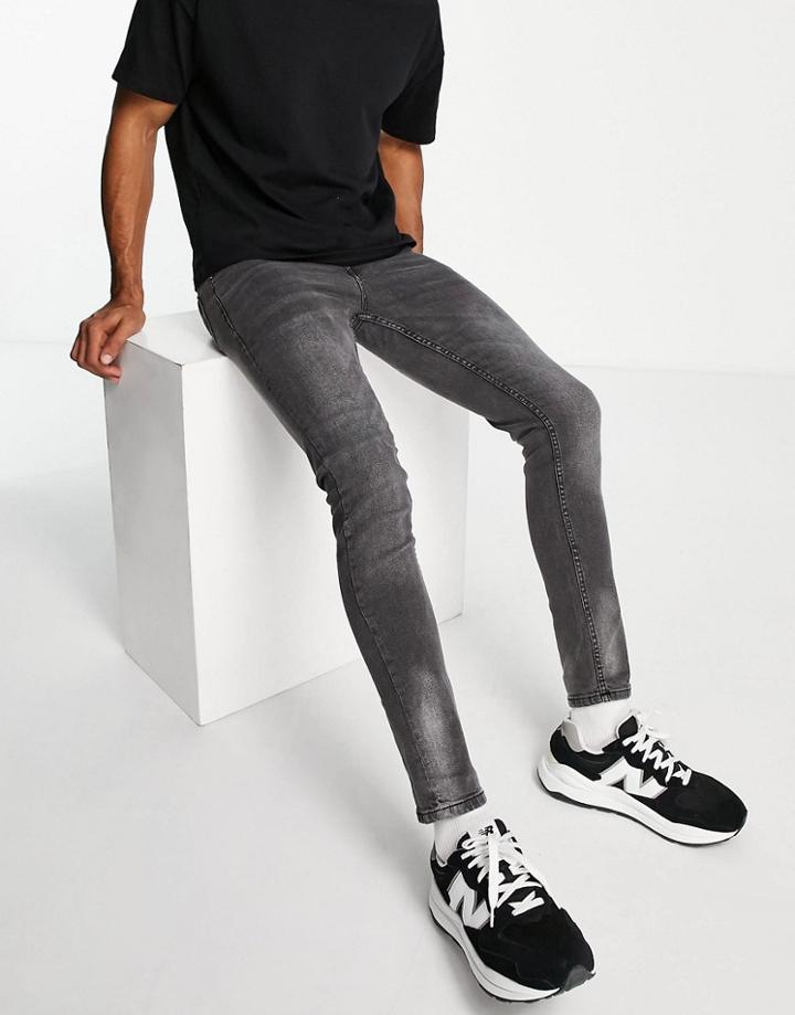 Pull & Bear Super Skinny Jeans In Gray-grey