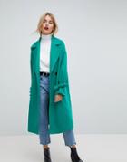 Vero Moda Coat With Sleeve Detail - Green
