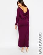 Asos Curve Maxi Dress With Cowl Back - Black