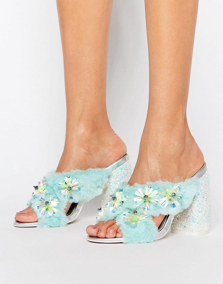 Asos Headlines Embellished High Mules - Multi