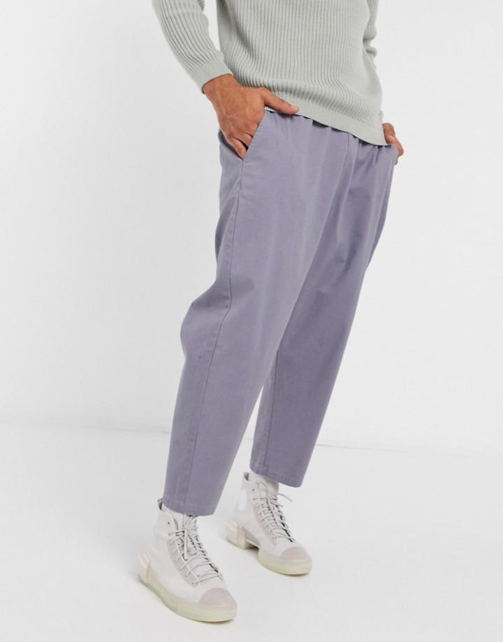 Asos Design Drop Crotch Chinos In Blue