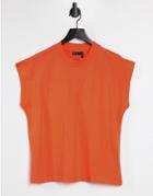 Asos Design Boxy Sleeveless T-shirt In Orange
