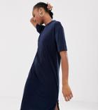 Collusion Tall Slinky Midi T-shirt Dress - Navy