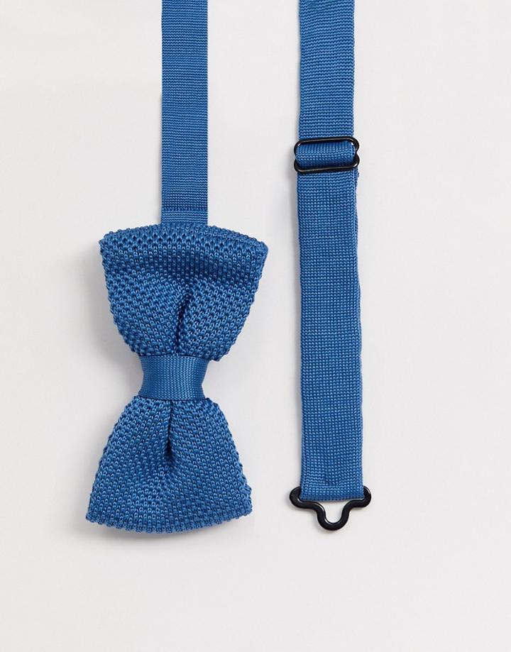 Twisted Tailor Knitted Bow Tie In Blue