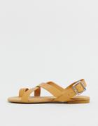 Monki Strappy Flat Sandal In Tan-brown