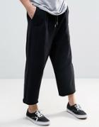 Asos Drop Crotch Jogger With Back Pleat In Black - Black