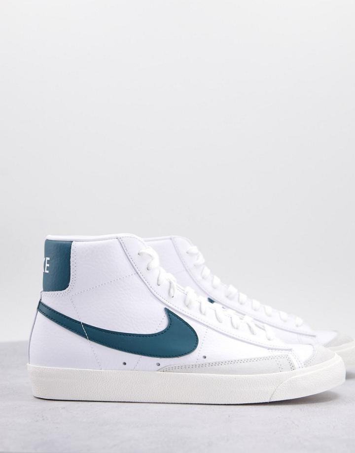 Nike Blazer Mid '77 Vntg Sneakers In White/dark Teal