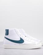 Nike Blazer Mid '77 Vntg Sneakers In White/dark Teal