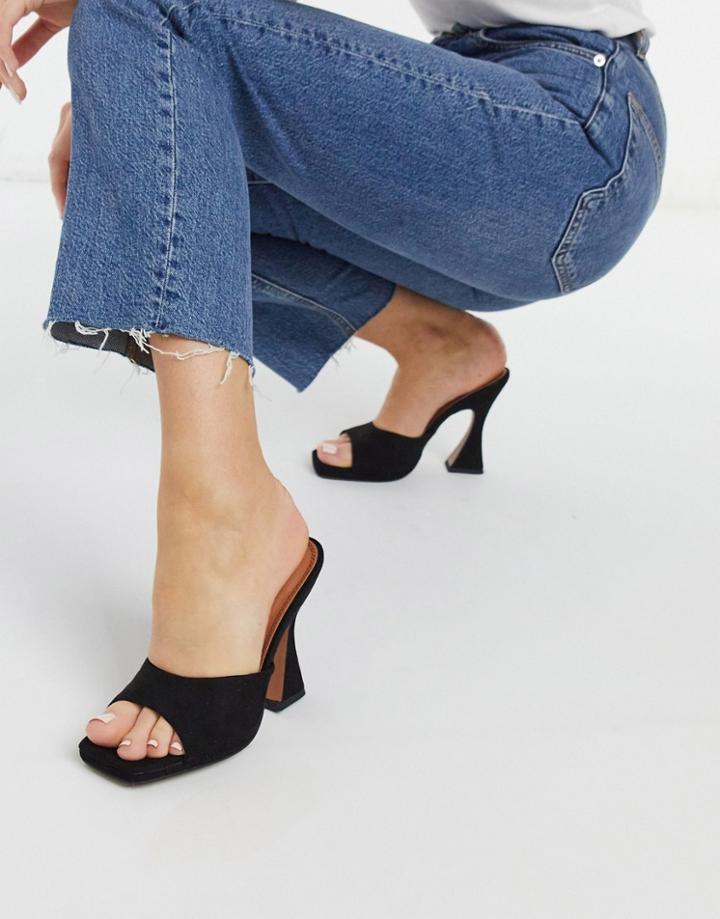 Asos Design Noland Platform Heeled Mules In Black