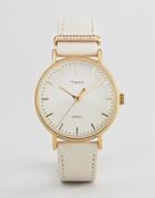 Timex Tw2r70500 Fairfield Leather Watch In White - White