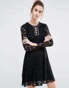 Sportmax Code Oronte Lace Swing Dress - 003 Black