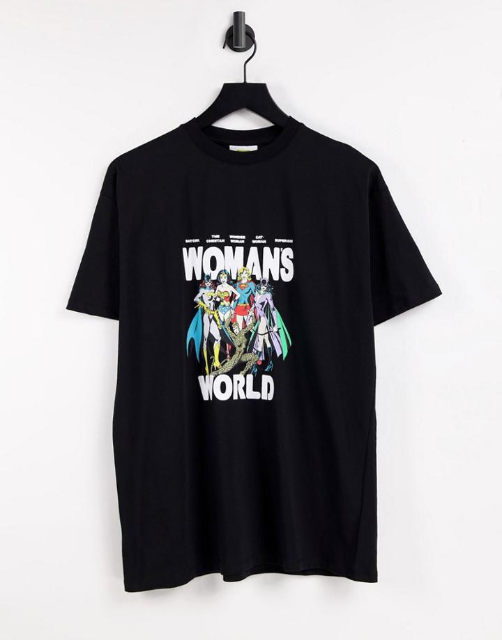 Na-kd Wonder Woman Print Oversized T-shirt In Black