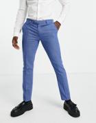 Original Penguin Micro Check Slim Fit Suit Pants In Light Blue-blues