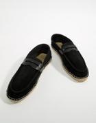 Asos Design Espadrilles In Black Suede - Black