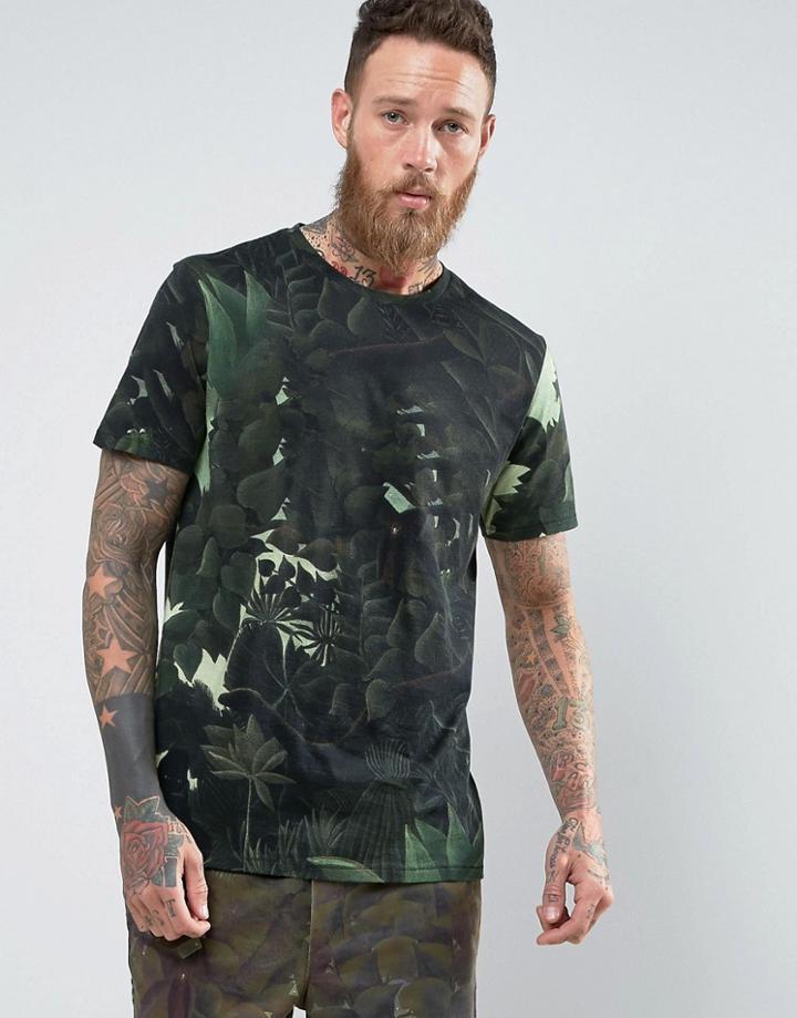 Weekday Johnston Rouss T-shirt Jungle Print - Green
