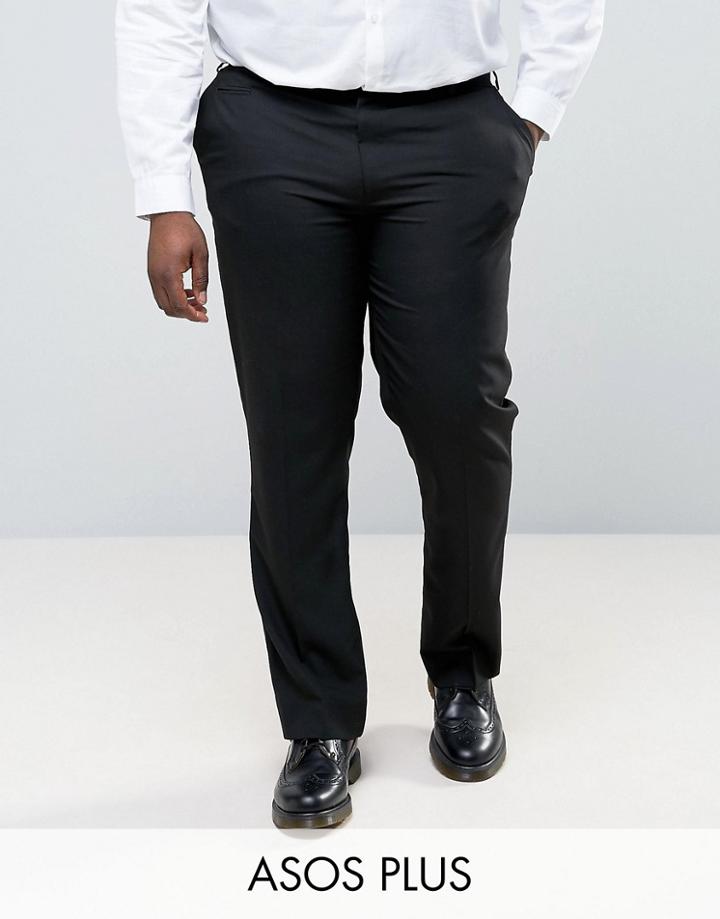 Asos Plus Slim Smart Pants In Black - Black