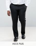 Asos Plus Slim Smart Pants In Black - Black