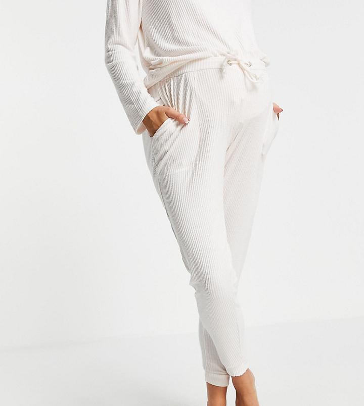 Asos Design Maternity Mix & Match Lounge Super Soft Rib Sweatpants In Ecru-white