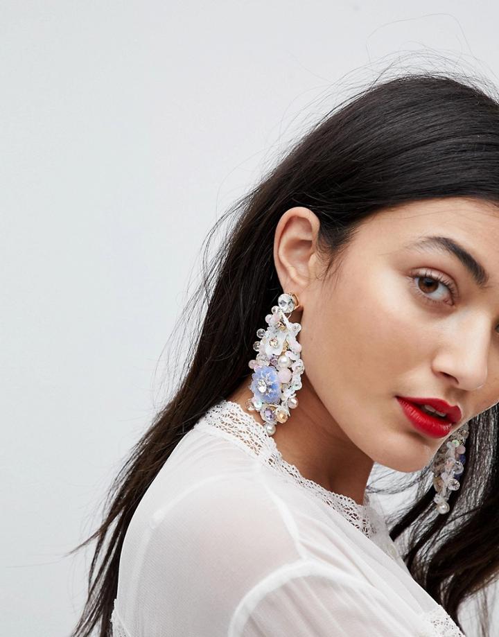 Aldo Pastel Floral Chandelier Earrings - Multi