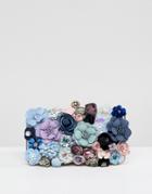 Chi Chi London 3d Floral Embellished Clutch Bag - Multi