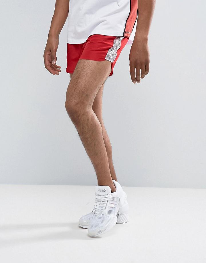 Asos Slim Shorter Runner Shorts In Red - Red