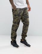 New Look Woven Joggers In Camo Print - Green