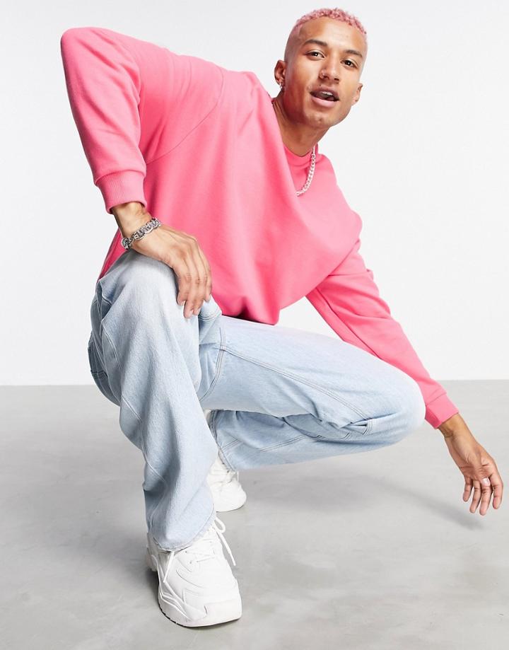 Asos Design Oversized Sweatshirt In Pink - Part Of A Set