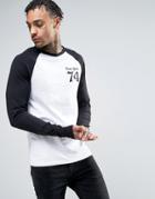 Asos Muscle Raglan With New York Chest Print - White