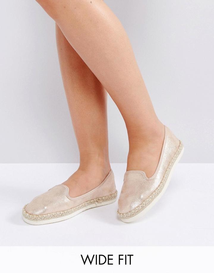 New Look Wide Fit Metallic Espadrille - Pink
