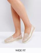 New Look Wide Fit Metallic Espadrille - Pink